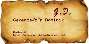 Gerencsér Dominik névjegykártya